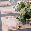 Dinnerware Sets Rose Gold Party Disposable Tableware Set Party Table Decoration Plastic Plate Cup Silverware Wedding Birthday Party Supplies 230509