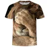 Men's T-skjortor Fashion Men/Women T-shirt 3D Lion Print Designad Stylish Summer Shirt Brand Tops Tees Plus Size S-6XL