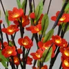 Flores decorativas Tipo elétrico LED BLUSMO PLUM FILHO 40 'com 60LED Plus Green Leaf Decoration Cherry 3V DC adaptador