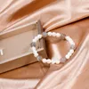 Strand Badu Crystal Grey Moonlight Pearl Armband Damen Elastische Kordel Stretch Einfaches Partygeschenk