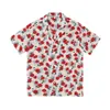 Men's Casual Shirts ERTH Men's Summer Fashion Flowers Male Printing Short Sleeve Tops 2023 Stylish Korean Style Streetwear