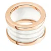 fashion titanium steel love ring silver rose gold ring for lovers white black Ceramic couple ring For gift Good quality