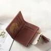 Femmes petit portefeuille tête de blé Design porte-carte de crédit dames mode fermeture éclair porte-monnaie fille mignon argent portefeuilles