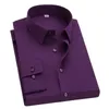 Overhemden voor heren QJ CINGA Formeel overhemd voor heren Wit Zwart Blauw Overhemden met lange mouwen Heren Zakelijk Slim Fit Camisa Mannelijke Chemise Rood Paars S-5XL 230510