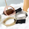 Charm Bracelets 6PCS/SET Gold Color Metal Alloy Big Circle Bracelet Bangles Sets For Women Girls Punk Hip Hop Layer Jewelry 6CM