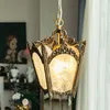 Pendant Lamps Vintage Brass Porch Cloakroom Balcony Bedside Antique Japanese All-copper Medium Ancient Ice Flower Small Chandelier