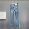 Jeans femme fendu Denim Bootcut pantalon femme mode printemps 2023 élastique taille haute maigre bleu Jean filles strass pantalon