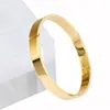 Bangle Simple Smooth Couple Jewelry Small Size Girls Gold Color Lover Plain Bracelets Bangles