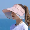Wide Brim Hats Bucket Retractable Visor Face Neck Protection Sun Hat Summer Women Sunscreen Beach Cap Outdoor Quickdry Golf 230509