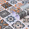 Tapeten 60 cm verdicken selbstklebende Fliesen Bodenaufkleber geometrisches Muster Schwarz-Weiß-PVC-Aufkleber für Küche Badezimmer Bodendekor