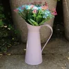 Vases Vintage Shabby Chic Flower Vase Tin Pitcher Jug Metal Wedding