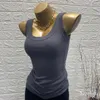 Women's Tanks Camis Sexy Slim Cotton White Tank Top O Neck Off Shouled Casual Sports Women's Tops Elastic Ribbed Summer Tank Tops Gray Black Purpl 230510