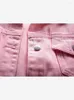 Kurtki damskie Jessic Plus Size Dżins Kurtka Spring Autumn Short Poles Pink Jean Casual Tops Purple Yellow White Loose Ontrwych