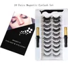 Herramientas de maquillaje 10 Pasang Set Bulu Mata Magnetik Tebal Eyeliner Cair Magnet Pinset Tahan Air Ektensi Rias Lama 230510