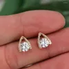 Stud Earrings DE237 Fashion Street Snap Delicacy 4A Zircon Triangular Geometry Ear GIRL'S Gift Party WOMEN'S Jewelry 2023