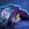 Crib Netting Summer Kids Dream Bed Mugo Tents With Light Storage Pocket Children Night Sleeping Foldable Pop Up Matras Tent Playhouse 230510