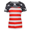 Women's TShirt Women Sexy Hollow American Flag Print Short Sleeve Casual Summer Blouse Slim Tops High Quality Clothing For 230510