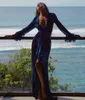 Costumi da bagno da donna Donna Y2k Grunge Vedere attraverso Sheer Mesh Abito lungo Estetica Side Split Bikini Cover Up Summer Beach Swim 230510