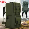 Рюкзак упаковки 110L 130L Мужская багажная лагерная сумка для походного рюкзака большая мощность открытая армия скалолаза