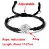 Strand Red Black Line Gevlochten armband Charm Bloemen Verstelbare handgemaakte mode Lucky armbanden Bnamels Men Men Women Yoga sieraden geschenken