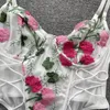 Débardeurs pour femmes Sexy Lady Camisole Doux Floral Broder Soutien-Gorge Femme Camis Diamant Fishbone Réservoir Sans Manches Crop Top Femmes Vêtements Drop