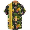 Camicie casual da uomo Stampa frutta hawaiana Maniche corte Modello ananas Top Abbigliamento moda Camicia allentata estiva Y23
