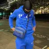 Vêtements de créateurs Sweats pour hommes Survêtements Sweats à capuche Trapstar Blanc Bleu Serviette Brodée Drillukdrip Rap Sports Set Hommes Femmes Pull Lâche Pull Veste