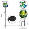 Solar Peacock Windmill Garden Light Colorful Iron Hummingbird Pinwheel Landscape Lamp Lighting Ornaments For Courtyard