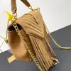 Crossbody Designer Tote Tassel Classic Handbag Trendy Shoulder Metallic Checkered Bag 2024 Ny hög kvalitet