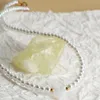 Tour de cou mignon coeur Imitation perles collier Initial pour femmes nom colliers réglable fermoir en acier inoxydable mode coréenne