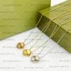 luxury jewelry clover necklace for women gold chain plant flowers pendant stainless steel jewellery diamond chains girl couple gifts fashion designer necklace