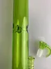 Ny stil rökrör grön bong 50mm bredd 3 inline perc till 4 Inv Splash 18 tum 18mm fog med den gröna CFL Horn Bowl välkommen att beställa