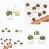 Charms 100Pcs/Lot Chunky Enamel Cactus Bonsai Pendant Jewelry Findings Fashion Handmade Necklace Accessories 14X2M Drop Delivery Comp Dhios