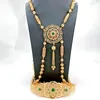 Naszyjne kolczyki ustawione arabską biżuterię weselną marokańską metalową klatkę łańcuchową i szatę na ramionach talia