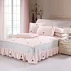 Bed Skirt Home Textile Cotton Bed Skirt Bed Linen Lace Bedspread Cartoon Bed Cover Twin Full Queen king Size bed skirt leaves pillowcase 230510