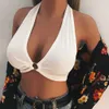 Women's Tanks Camis Women Sexy Halter Bandage Crop Tops Summer Tank Top Wrap Deep V Neck Cut Out Active Bralette Bustier Bra Cami Camisole Top Z0510