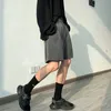 Männer Shorts Mode Lässig Männer Sommer Koreanische Chic Breite Bein Hosen Männliche Knie-länge Schärpen Drapierte Lose Retro high Street 230510