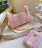 Designer Bag Re-Edition 2005 Straw Shopping Fashion Luxury Ladies Handbag Shoulder Crossbody Beach Bag Summer Travel Woven Bag Purse