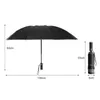 Umbrellas Fully Automatic UV Umbrella With LED Flashlight Reflective Stripe Reverse Large For Rain Sun Heat Insulation Parasol 230510