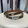 Ky Belt 069853 Belt Women's designer gold Silver buckle leather highest quality retractable belt for girlfriend gift Box H001