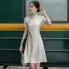 Ubranie etniczne chińskie dama ulepszona sukienka Cheongsam National Women Vintage wdzięku Hanfu qipao koronkowe hafty haftowe