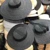 Wide Brim Hats Bucket Handmade Black Natural Straw for Men Women Bandage Ribbon Tie Sun Derby Protection Summer Beach 230509