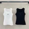 Tank top designer crop white vest sports women knits embroidery vest sleeveless breathable knitted pullover womens sport tops white blue sexy fashion tees tshirt xl