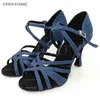 Sandals Winter Denim أحذية لاتينية مريحة 3 بوصة مخصصة عالية الكعب الداخلي للنساء السالسا الرقص مع سعر الجملة 230509