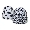 Berretti Cow Leopard Zebra Pattern Berretti Berretti Nero Bianco Plaid lavorato a maglia Cappello invernale caldo Donna Uomo Coppie Cappelli Cotone Elastico Panama