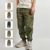 Calças masculinas Primavera e verão Novo japonês Retro Retro Outdoor Fin Cargo Pants 98% Algodão