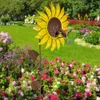 Matande kreativ smidesjärn Sun Flower Bird Feeder Metal Suower Garden Ornaments Hummingbird Tit Feeder Farmhouse Yard Dekoration