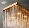 Cielo linjär ljuskronor modern glas svart mässing pendelljus för matsal vardagsrum kök ö hängande lampor lyster