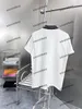 Xinxinbuy Men designer tee t shirt 23SS Paris Letter Jacquard krage axelband kort ärm bomullskvinnor vit grön m-2xl