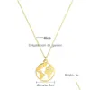 Collane con ciondolo Collana con mappa del mondo in acciaio inossidabile Donna Uomo Catene d'oro Sier Rose Globe Gioielli da viaggio Regalo Drop Delivery Dhgarden Dhqvi